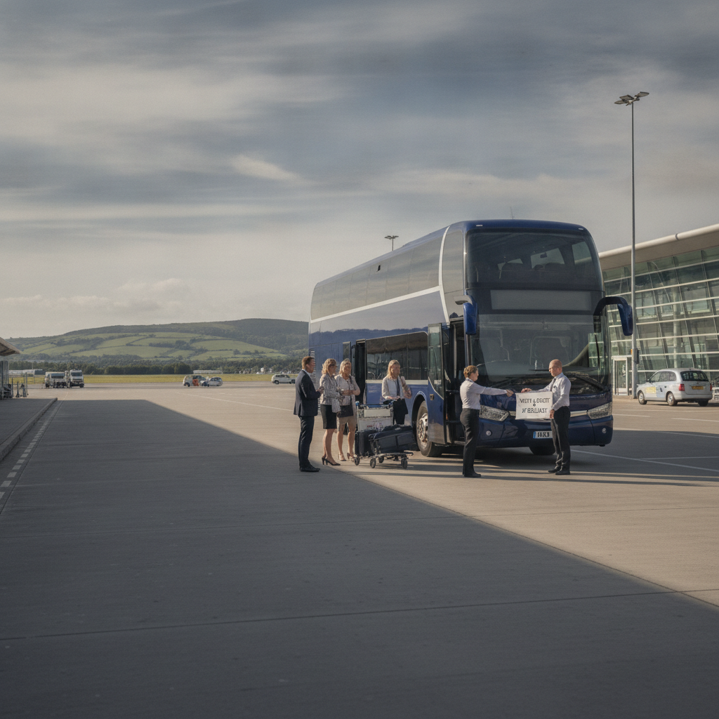 Meet & Greet at Belfast — executive coach meeting a group at Belfast Airport
